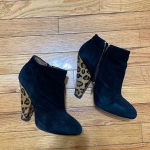 Cheetah heel chunky booties